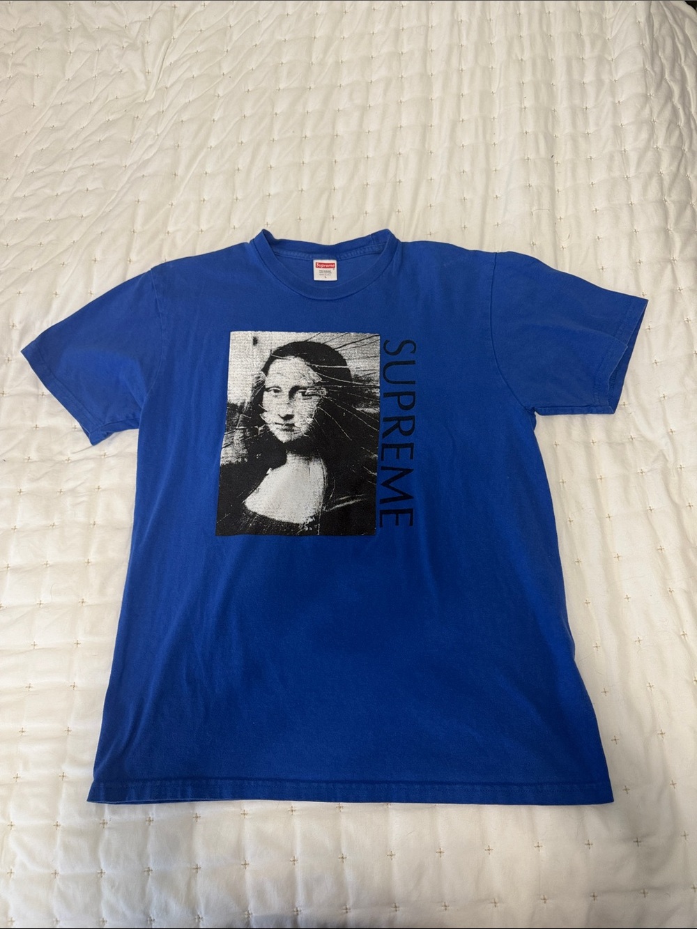 Supreme Royal Blue Mona Lisa Tee with Black Graphic
